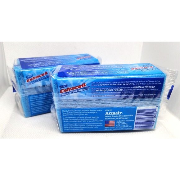 2 Brillo Basics Estracelli Sanitary 2 Pack No Scratch 2010 Armaly Soft Scrub Pad - Picture 5 of 16
